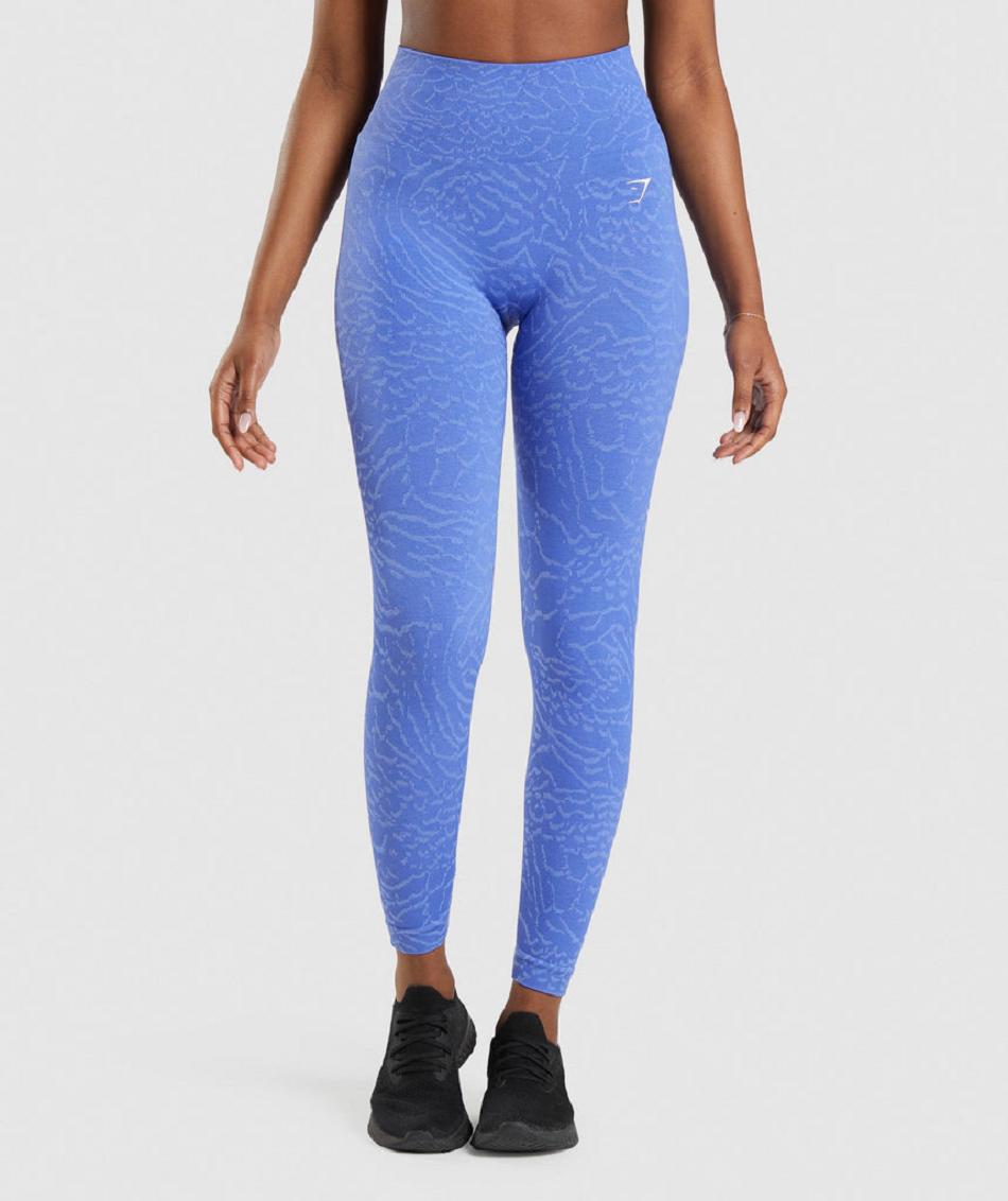 Leggins Gymshark Adapt Animal Seamless Mujer Azules | CO 2950PJJ